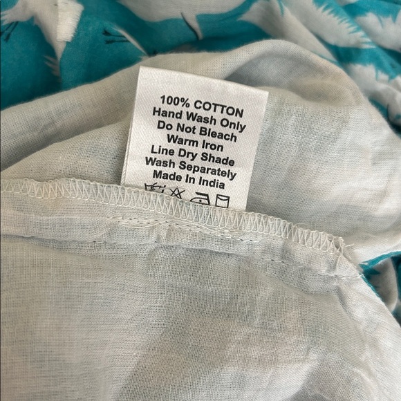 Victoria Dunn Lupine Scalloped Cotton Crane Print Top Skirt Set Sz XS RARE - Picture 15 of 15